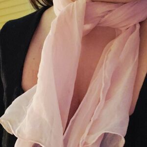 Elegant Pale Pink Sheer Scarf